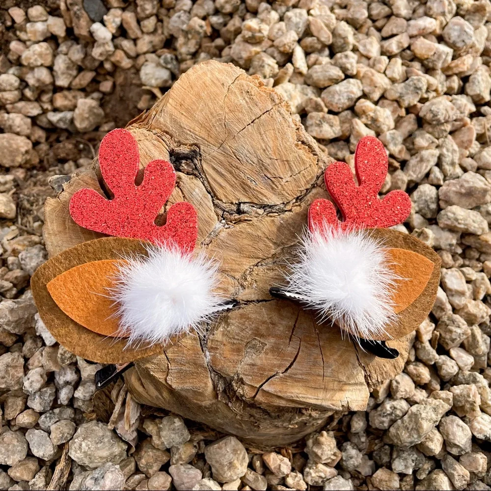 Halloween & Christmas Deer‎ Red Hair Clip